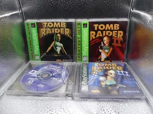 PlayStation PS1 Tomb Raider I, II & III With Manuals + Chronicles Tested Working - Picture 1 of 6