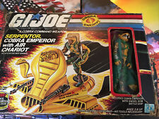 Vintage GI JOE 1986 Serpentor Cobra Emperor with Air Chariot Complete With Box