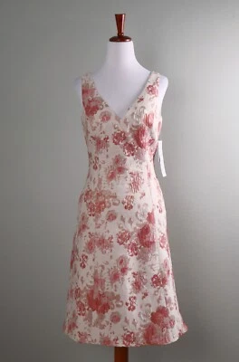 AIDAN MATTOX NWT $275 Floral Metallic Jacquard Lined Brocade Dress Size 2 - Image 1 of 4
