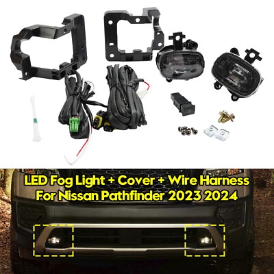 Pair Front Bumper LED Fog Light Kit W/DOT SAE For Nissan Pathfinder 2023 2024 ZR - Image 1 of 4