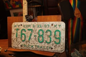 2007 Kentucky License Plate T67-839 EXTREMELY ROUGH Truck Trailer - Picture 1 of 4