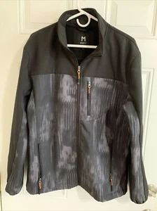 Marqt Mens Size M Printed Soft Shell Jacket Black Full Zip Fleece Lined - Picture 1 of 9