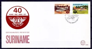I.C.A.O. 40th ann, Aviation, Airplanes, Suriname 1984 FDC   - Picture 1 of 1