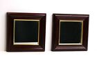 Pair of Decorative Wood Accent Mirrors Wall Decor Square Burgundy Gold Accent