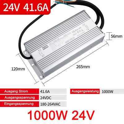1 pieza Fuente de alimentación transformador LED DC 12V-48V IP67 impermeable 25W-1500W tira LED Foto 1 de 4