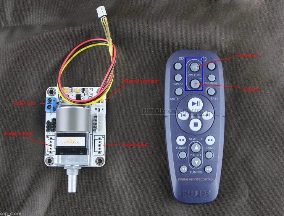 Assembeld Remote volume board HIFI preamp motor ALPS 100K potentiometer L165-11 - Image 1 of 1