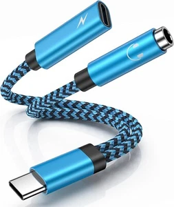 USB C Kopfhörer Adapter Und Laden,2-In-1 Type C Auf 3.5Mm Klinke Adapter,Usb C Z - Bild 1 von 7