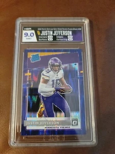 2020 Donruss Optic Justin Jefferson Purple Shock Prizm Rookie RC #163 HGA 9  - Picture 1 of 2