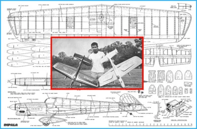 Model Airplane Plans (UC): Impala 52" Wingspan Stunter for .35 Engine - Image 1 of 2