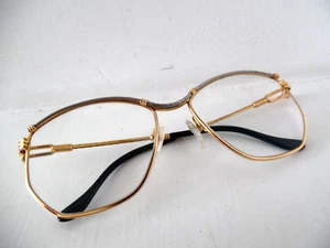 Vintage Cythere Fred Gold & Silver & Black Geometric Eye Glasses 125 - Picture 1 of 4