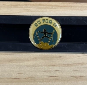 Go For It Ski Lapel Pin Vintage 1980 - Picture 1 of 3