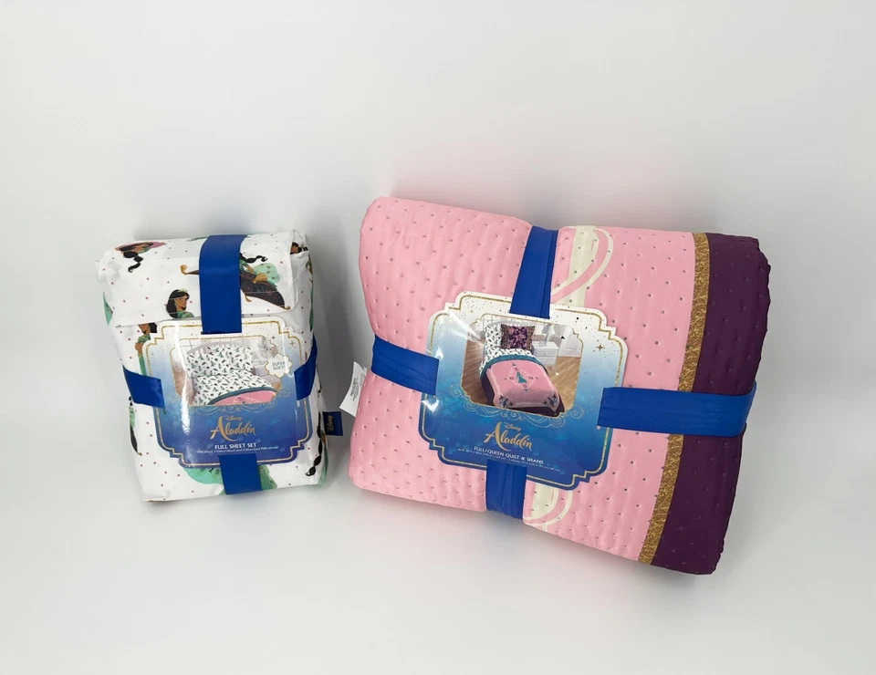 Nuevo edredón completo Disney Aladdin DESERT JEWEL, 2 fundas estándar y juego completo de sábanas Foto 1 de 4