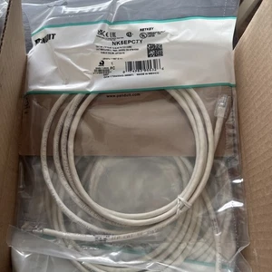 Panduit NK5EPC7Y NetKey Cat 5E 24AWG UTP RJ45~RJ45 Patch Cord 7' White 10pk - Picture 1 of 3