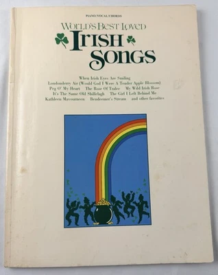 Libro de partituras de acordes vocales de piano canciones irlandesas más queridas del mundo 1979 Foto 1 de 4