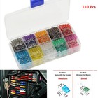 110pcs Car Auto Mini Micro Blade Fuse Box 2 3 5 7.5 10 15 20 25 30Amp Assortment