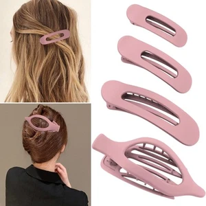 4PCS Nude Pink Hair Claw Clips Flat Barrettes for Thick Thin Hair All Sizes - Picture 1 of 7