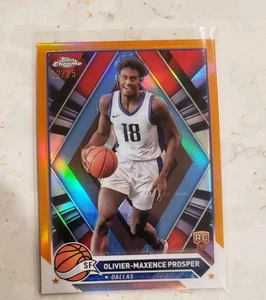 2023-24 Topps Cromo Oliver-Maxence Prosper Mavericks Naranja Refractor RC SP2/25 - Imagen 1 de 3