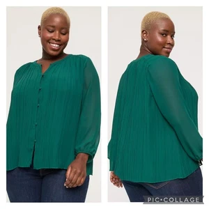 Lane Bryant Emerald Green Swing Blouse Plus Size 22/24 - Bild 1 von 6