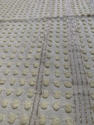 Vintage Yellow Pops Gold Lurex Morgan Jones Chenille  Bedspread FABRIC~ 15 X 21” - Image 1 of 3