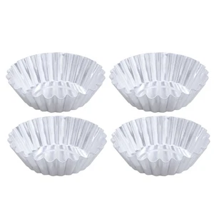 10 piezas de aluminio para cupcakes forro plantilla para pasteles antiadherente huevo tarta molde magdalenas - Imagen 1 de 12