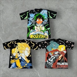 ANIME AOP ALL OVER PRINT T-SHIRT BUNDLE DRAGON BALL Z MY HERO ACADEMIA SIZE XL - Picture 1 of 8