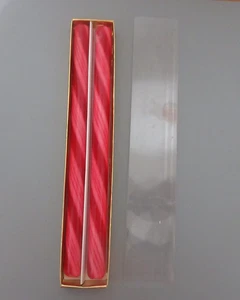 Rot & Weiß 12" Zuckerstange Säulenkerzen Gestreift Kegel 2er Set Vintage NEU - Bild 1 von 4