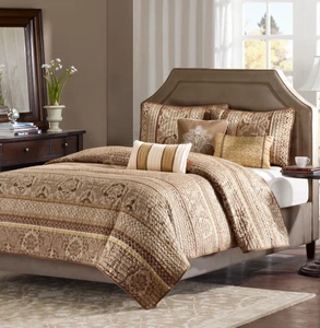 Madison Park Bellagio 6 pc Jacquard Full/Queen COVERLET SET Macy's Shelf Pull - Picture 1 of 11