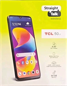 New Straight Talk TCL 50 LE 64GB 5G Smartphone Gray (Fingerprint/Face Unlock) - Picture 1 of 14