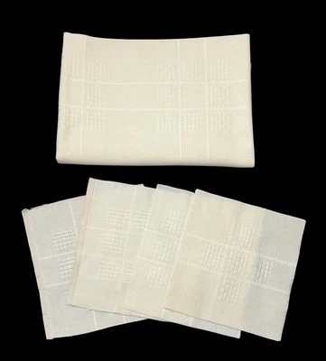 Alba Afghan Cloth Ivory 67" x 46" Cross Stitch 14 Count Embroidery + 4 Squares - Image 1 of 4
