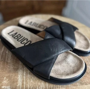 New! Labucq Mo Leather Sandal Slides Size 39 - Picture 1 of 10