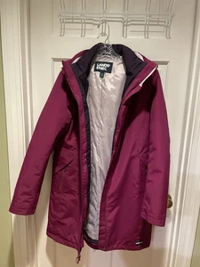 Women's Insulated Coat Parka Size M All Weather Primaloft LAND'S END Purple Hood - Picture 1 of 24