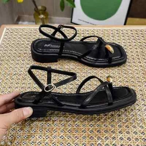 Heeled Sandals Shoes Beach New Summer 2025 Girls Low Comfort Sports Casual Solid - Picture 1 of 10