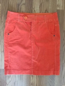 VTG UnitedColors of BENETTON Corduroy Pencil Skirt Pumpkin Orange Sz10 30''Waist - Picture 1 of 6