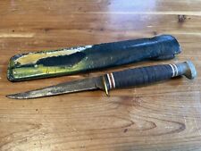 Vintage KA-BAR 1226 Kabar Bird & Trout Small Hunting Knife w/ Leather Sheath