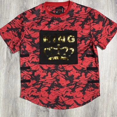 Sacred Crown King T Shirt Size Large Red Gold Metallic Graphic Short Sleeve - Image 1 of 4
