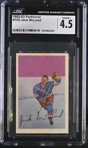 1952-53 PARKHURST #102 JACK MCLEOD 4.5 VG/EX+ NY RANGERS UER 824 - Picture 1 of 2