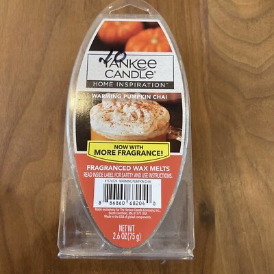 Yankee Candle WARMING PUMPKIN CHAI - DISCONTINUED - Fragranced Wax Melts 2.6 Oz✨ - Image 1 of 2
