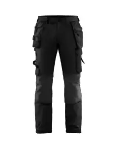 Blaklader Craftsman negro/gris hombre 4 vías funda bolsillo pantalones de trabajo - Imagen 1 de 4
