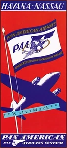 PAA Havana Nassau Pan Am Airlines Vintage Póster Impresión Estilo Retro Arte - Imagen 1 de 4