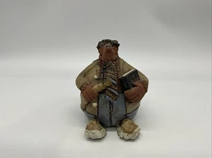 Sara Meadows Balloon People Teacher pottery Figure Signed 1983 - Picture 1 of 6