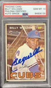 Billy Williams Signed 1967 Topps #315 Baseball Card Cubs HOF PSA/DNA Auto Gem 10 - Picture 1 of 2