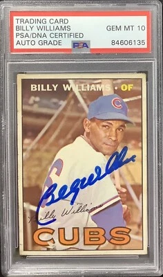 Billy Williams Signed 1967 Topps #315 Baseball Card Cubs HOF PSA/DNA Auto Gem 10 - Image 1 of 2