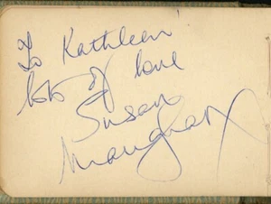 VINTAGE SUSAN MAUGHAN SINGER ACRESS & BILLY M. GREENE ACTOR SIGNED ALBUM PAGE - Picture 1 of 4