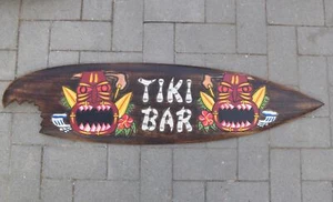 Tiki Bar Surfboard 100cm Surfbrett mit Tiki Motiv im Hawaii Deko Design - Bild 1 von 12