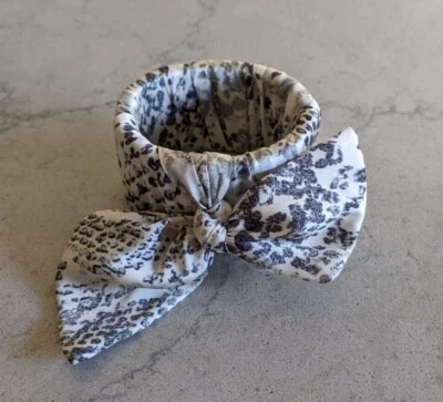 Chico's cuff snake print scarf bracelet, wrapped hinged cuff, cream and gray - Image 1 of 3