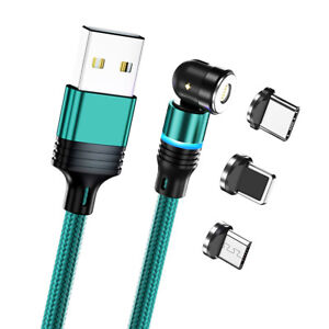540° Rotate Magnetic Phone Charger Charging Cable For Micro USB/Type C/ iPhone