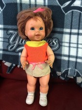 Vintage 1967 Mattel Baby Small Walk 11" Doll in Original Outfit