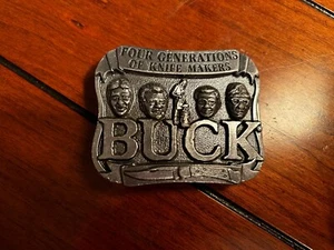 Belt Buckle Buck Knives Pewter Four Generations Smoky Mountain Knife Works - Picture 1 of 2