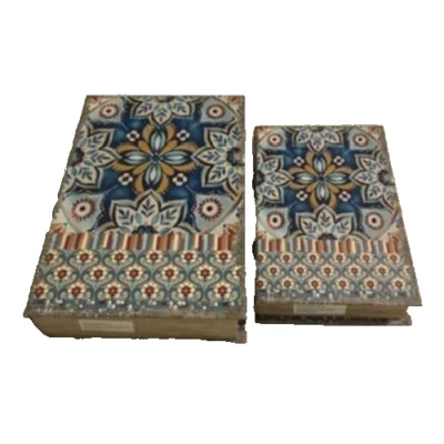 Две книжные коробки для гнездования с богемным узором; тайник и всесезонная подарочная упаковка - Изображение 1 из 4