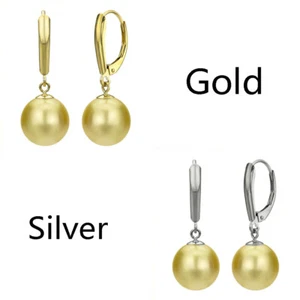 Wholesale Beautiful 8-16mm Multi-color Akoya Shell Pearl Gold Dangle Earring AAA - Picture 1 of 18